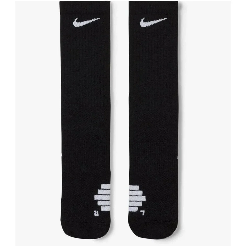 Nike Black Elite‎ Basketball Crew Socks Cushioned Size M Mens 6-8 SX7622 013 NEW